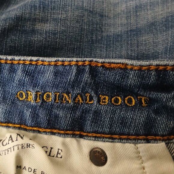 American Eagle Jeans Mens 33X30 Original Boot Cut Extreme Flex 4 Blue Denim - Picture 8 of 10